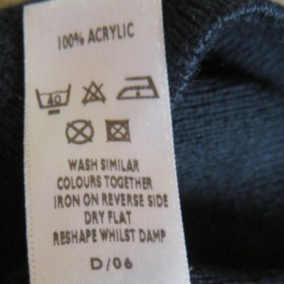 *Vintage* bhs Navy Blue Knit Top Size 16 (K376) - Picture 6 of 7